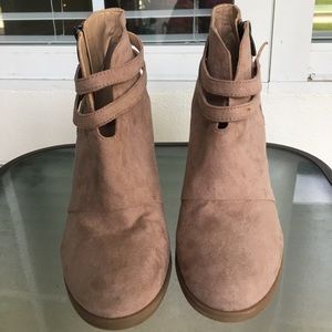 LBN Light Tan Strappy Booties Worn Once